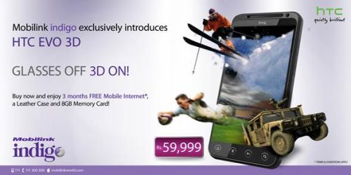 HTC Evo 3D Mobilink Android Phones in Pakistan