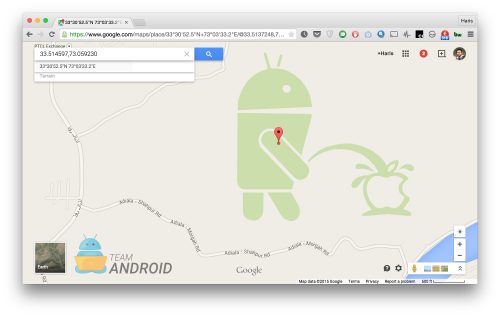 android pissing apple google maps
